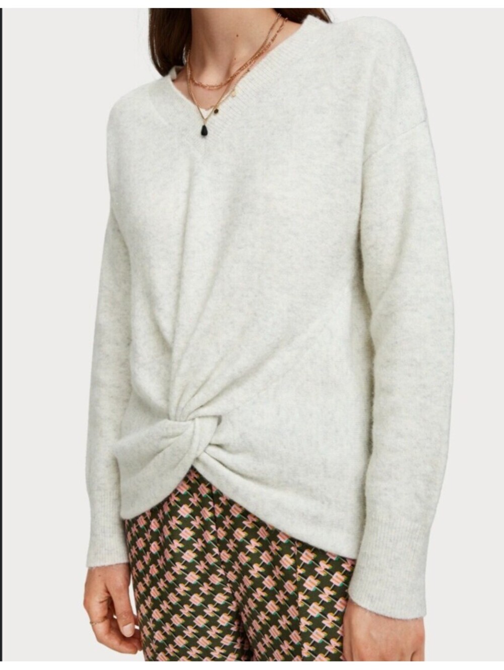 SCOTCH AND SODA gray wool alpaca twist sweater sz S